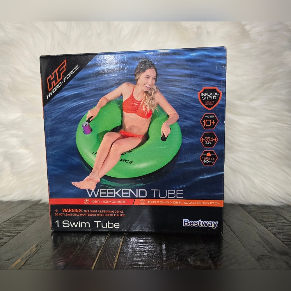 NEW Bestway Hydro-Force Weekend Swim Tube Green Inflatable Pool Float Ages 10+